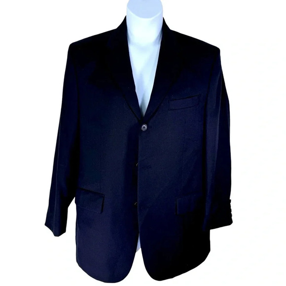 Perry Ellis Black Blazer Men’s Size 40R Wool - Picture 1 of 8